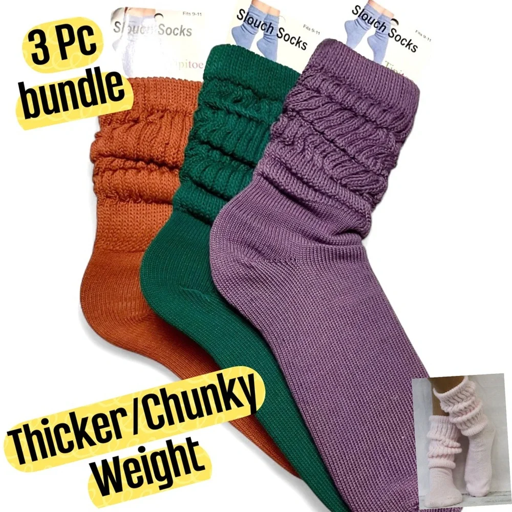 NEW COLOR PACK 🍂3 Pair Thick/Chunky Slouch Socks Ladies
